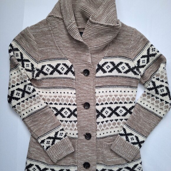 Sansara Brown, Beige and Cream Button Down Knit Cardigan - Picture 7 of 8